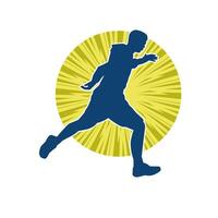 Silhouette of a sporty man in running pose. Silhouette of a male run pose. vector