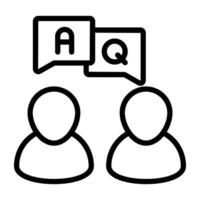 A linear design icon of question and answer vector