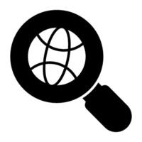 An editable design icon of global research vector
