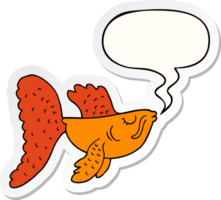 desenho animado chinês brigando peixe com discurso bolha adesivo png