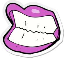 pegatina de una boca sonriente de dibujos animados png
