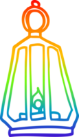 rainbow gradient line drawing of a cartoon lamp png