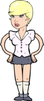 cartoon woman with hands on hips png