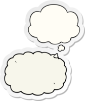 cartoon cloud with thought bubble as a printed sticker png