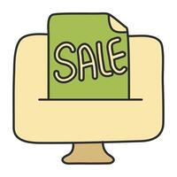 A flat icon design of online sale vector