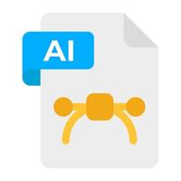 A creative design icon of ai file format vector