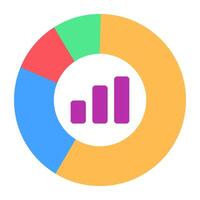 Pie with bars showcasing business chart icon vector