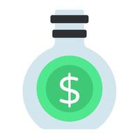 Editable flat design of money jar vector