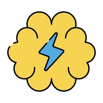 vector diseño de tornillo con cerebro, lluvia de ideas icono