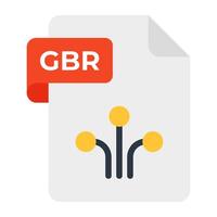 Digital file format icon, vector design of gbr file