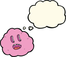 cartoon spooky cloud with thought bubble png