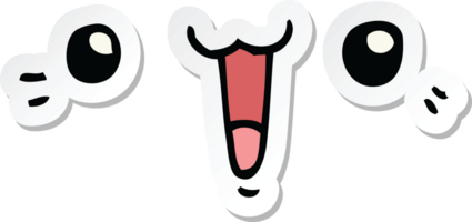 sticker of a happy cartoon face png