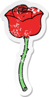 distressed sticker of a cartoon rose png