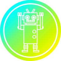 Tanzen Roboter kreisförmig Symbol mit cool Gradient Fertig png