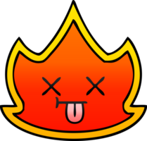 gradient shaded cartoon of a fire png