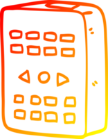 warm gradient line drawing of a cartoon remote control png