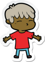 sticker of a cartoon curious boy png