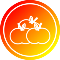 stapel van appels circulaire icoon met warm helling af hebben png