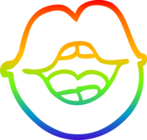 arcobaleno pendenza linea disegno di un' cartone animato rosso labbra png