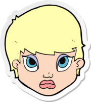 sticker of a cartoon sulking woman png