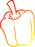 warm gradient line drawing of a fresh organic pepper png