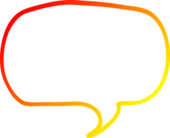 warm gradient line drawing of a cartoon speech bubble png