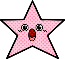 comic book style cartoon of a star fish png