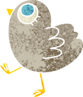 retro ilustración estilo peculiar dibujos animados amarillo pájaro png