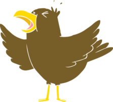 Cartoon-Vogel im flachen Farbstil, der kreischt png