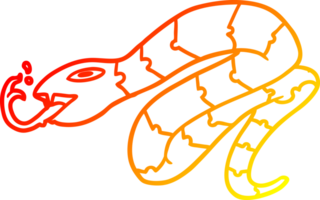 caloroso gradiente linha desenhando do uma sibilando serpente png