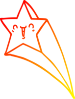 värma lutning linje teckning av en tecknad serie skytte stjärna png