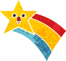 retro ilustración estilo dibujos animados de un disparo arco iris estrella png