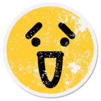 nervous but happy laughing face circle png