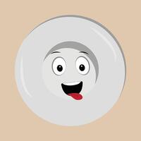 Plate cartoon character, with different expressions, happy mood, sad, angry, facial expressions, with different emotions vector