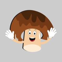 Mushroom cartoon character in various gestures, Set illustration mushroom mascot with various different expressions of cute emotion in comic style for graphic designer, vector illustration