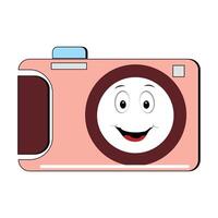 Camera Retro Mascot Character cartoon, camera mascot is smiling and with thumbs up. Vector hand drawn illustration