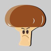 Mushroom cartoon character in various gestures, Set illustration mushroom mascot with various different expressions of cute emotion in comic style for graphic designer, vector illustration