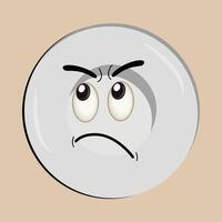 Plate cartoon character, with different expressions, happy mood, sad, angry, facial expressions, with different emotions vector