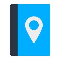 Pin on booklet, icon of location book vector