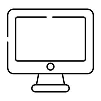 An icon design of monitor in linear style vector