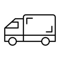 linear design icon of delivery van, road freight vector