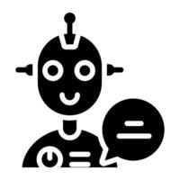 Robot Chat icon, editable vector