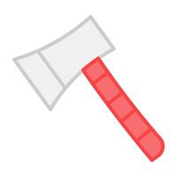 Wood cutting tool icon, flat design of axe vector