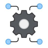 Gear with nodes depicting concept of network management vector