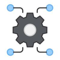 Gear with nodes depicting concept of network management vector