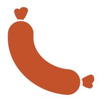 A flat design icon of sausage vector