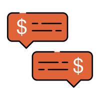 Speech bubbles with dollar depicting concept of financial chat vector