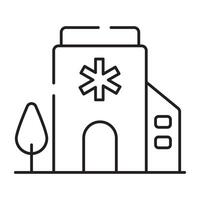 Medical center icon, hospital building vector