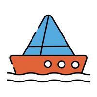 A water transport icon, flat design of ship vector