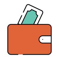 un icono de accesorio de billetera, diseño vectorial de billetera vector